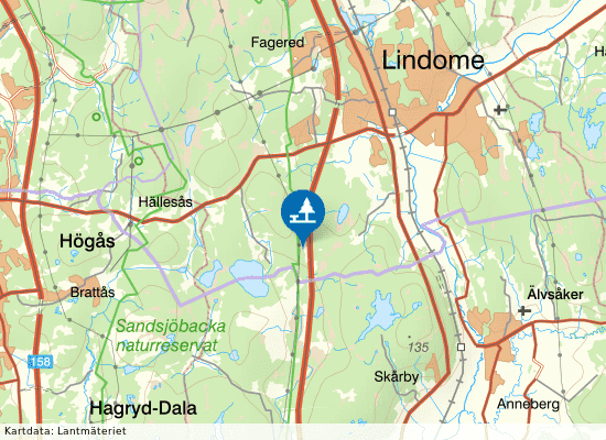 Sandsjöbacka V på kartan