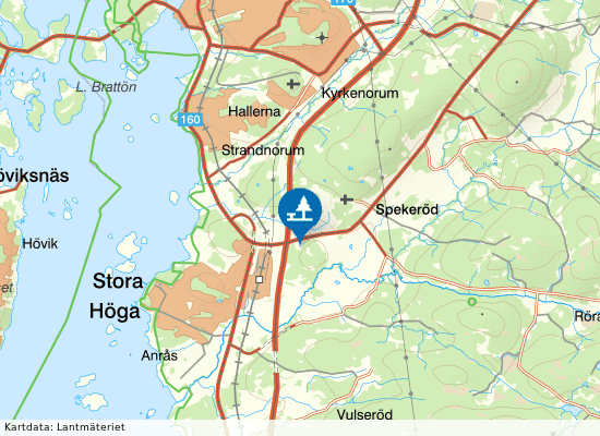 Spekeröd på kartan