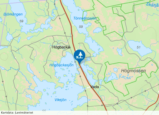 Högbacka på kartan