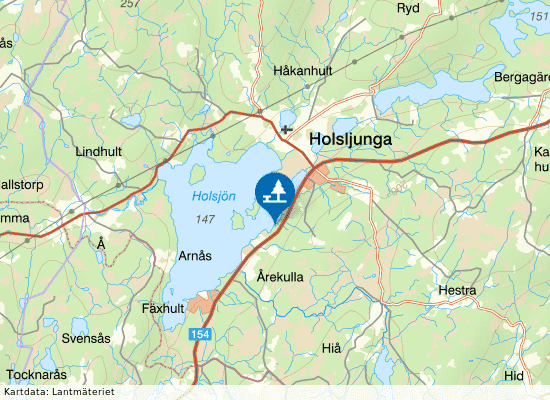 Holsljunga på kartan