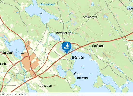 Harrbäcken S på kartan