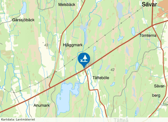 Täfteböle på kartan