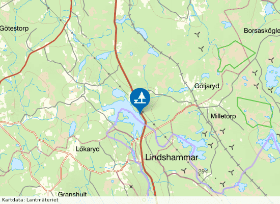 Boskvarnasjön på kartan