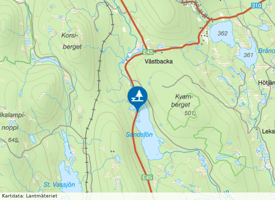 Sandsjön på kartan