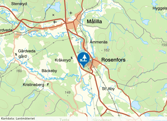 Rosenfors på kartan