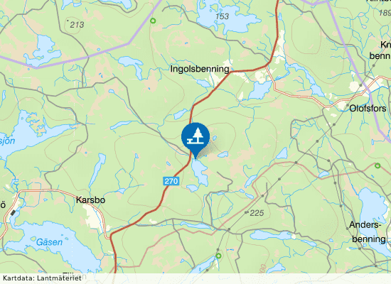 Fjellingstjärn på kartan