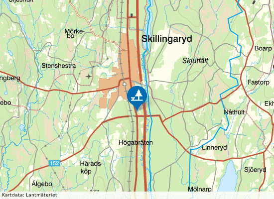 Rastplats Skillingaryd på kartan