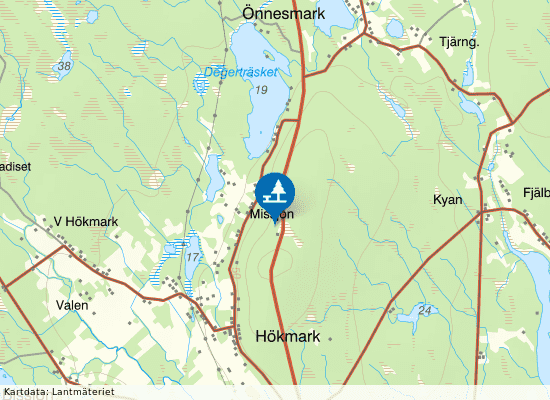 Hökmarksberget på kartan