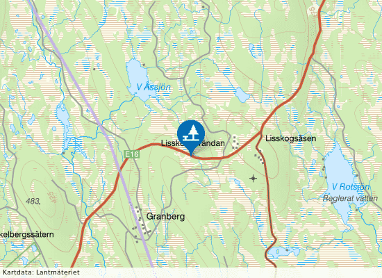 Lisskogsåsen på kartan