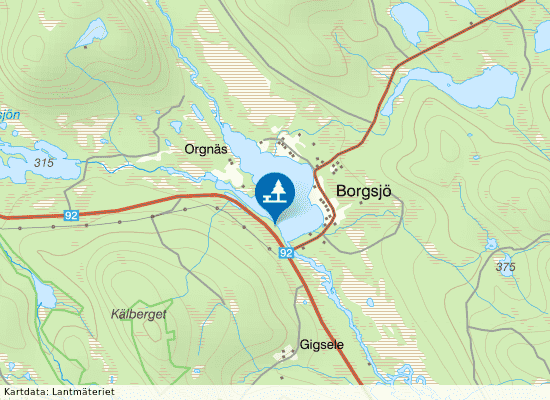 Borgsjö på kartan