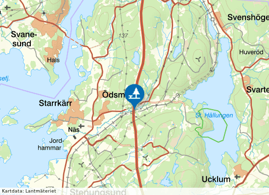 Ödsmålsbron på kartan