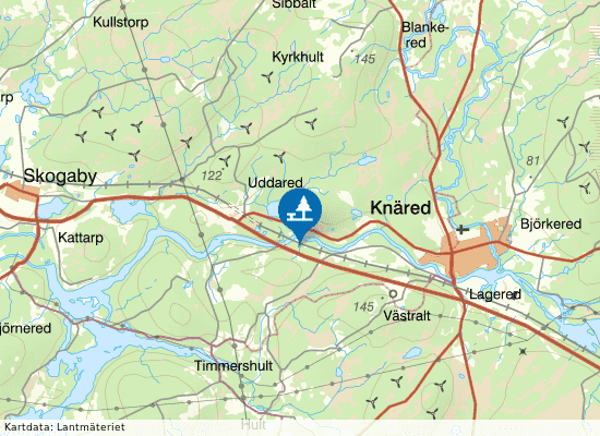 Knäred S på kartan