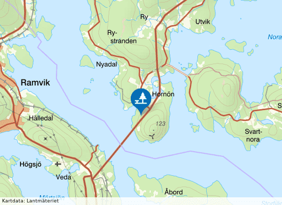 Hornöberget V på kartan